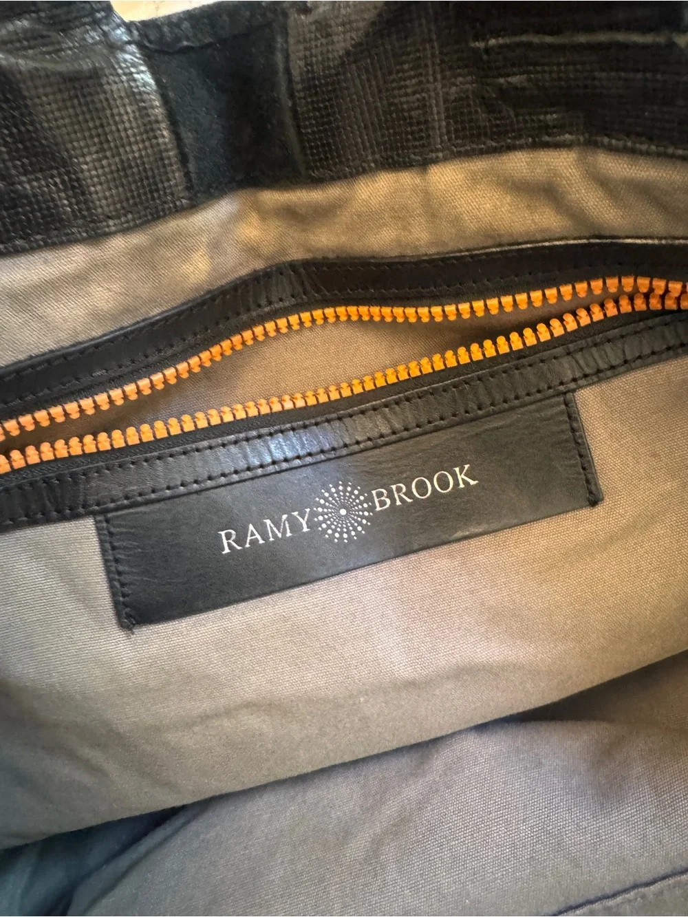 Ramy Brook Black Leather & Suede Chain Tote Shoulder Bag